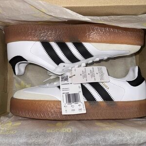 Adidas Samba White Black with Gum Sole